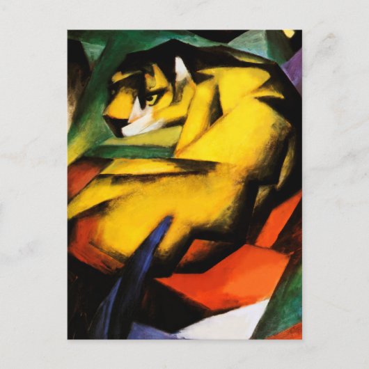 Tijger schilderij van Franz Marc Briefkaart (Voorkant)