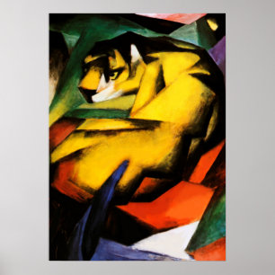 Tijger schilderij van Franz Marc Poster