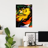 Tijger schilderij van Franz Marc Poster (Thuiskantoor)