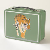 Tijger Schildering op Metalen Lunchboxen (Achterkant)