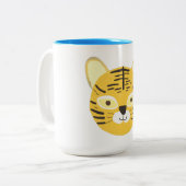 Tijger schilderkunst tweekleurige koffiemok (Voorkant links)