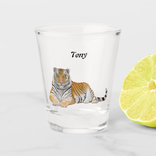 tijger shot glas (Voorkant)