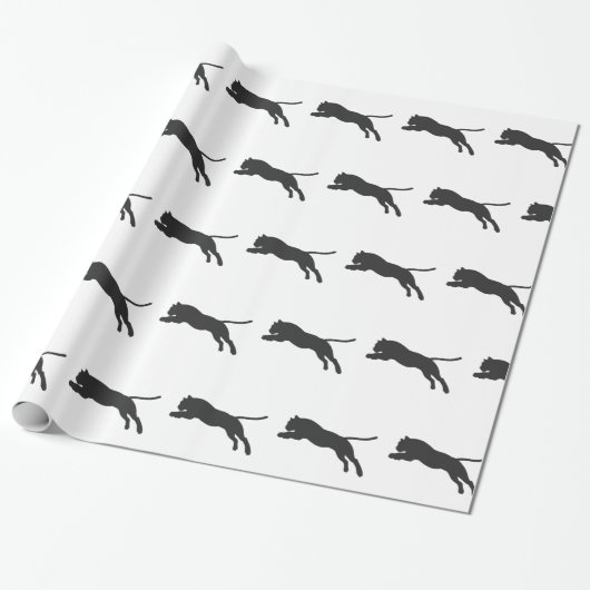Tijger silhouet - Kies achtergrondkleur Cadeaupapier (Uitgerold)