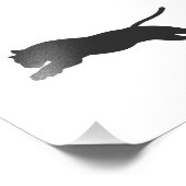 Tijger silhouet - Kies achtergrondkleur Foto Afdruk (Hoek)