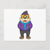 Tijger Sjaal Muts Briefkaart (Voorkant)