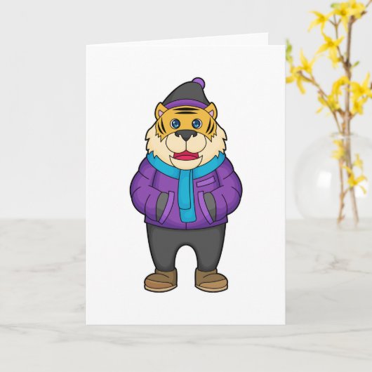 Tijger Sjaal Muts Kaart (Gele Bloem)