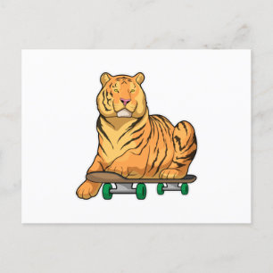 Tijger Skater Skateboard Briefkaart