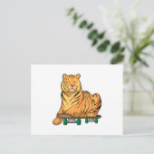 Tijger Skater Skateboard Briefkaart (Staand voorkant)