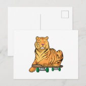 Tijger Skater Skateboard Briefkaart (Voorkant / Achterkant)