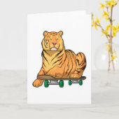 Tijger Skater Skateboard Kaart (Gele Bloem)