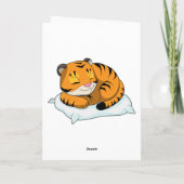 Tijger slaapt met kussen kaart (Achterkant)