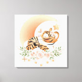 Tijger Slapen op de maan Canvas Afdruk (Voorkant)