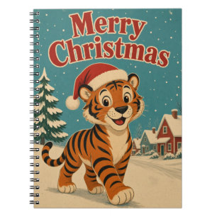 Tijger Sneeuwdorp Dier Kerstmis Notitieboek