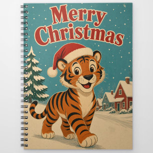 Tijger Sneeuwdorp Dier Kerstmis Notitieboek