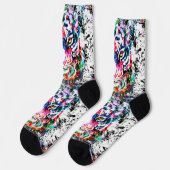 Tijger Sokken | Kleurrijke Tiger Head Sokken (Links)