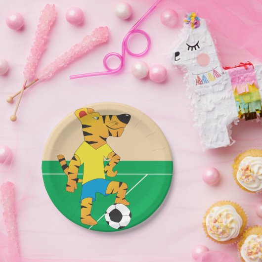 Tijger speelbal papieren bordje (Feest)