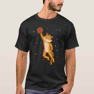 Tijger speelt Basketbal grote Kat Dier T-shirt