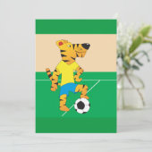 Tijger speelt voetbal kaart (Staand voorkant)