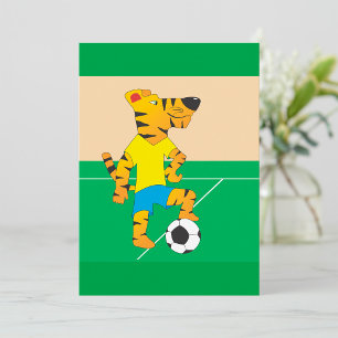 Tijger speelt voetbal kaart