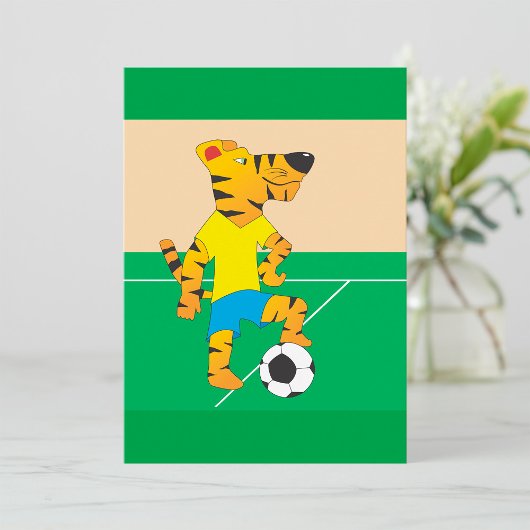 Tijger speelt voetbal kaart