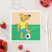 Tijger speelt voetbal servet (Insitu)