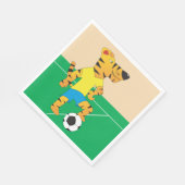 Tijger speelt voetbal servet (Hoek)