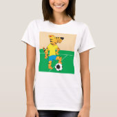 Tijger speelt voetbal t-shirt (Voorkant)