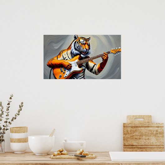 Tijger spelen gitaar poster (Keuken)