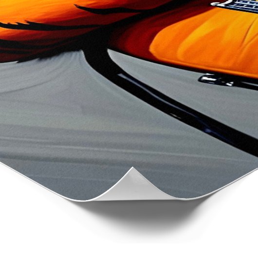 Tijger spelen gitaar poster (Hoek)