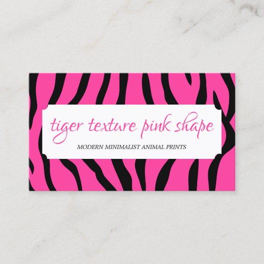Tijger Spikkels Textuur Roze Vorm Frame Visitekaartje (Voorkant)