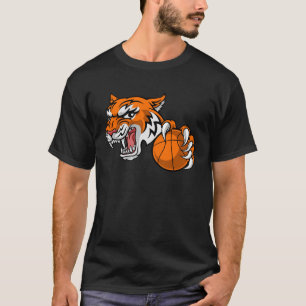 Tijger Sport Tijgers Team Mascotte Holding Basketb T-shirt