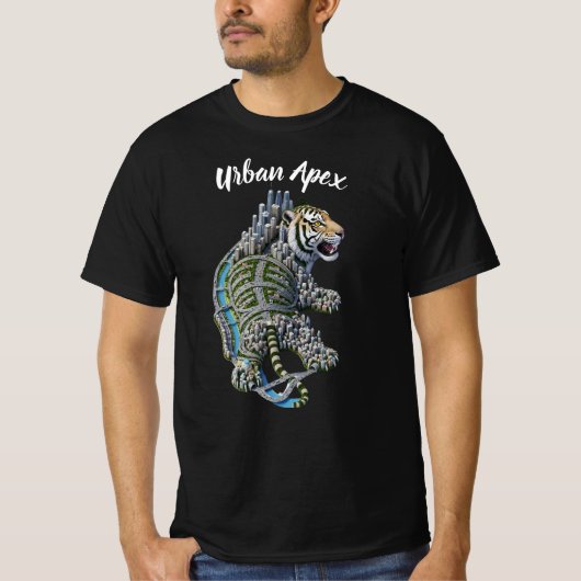 Tijger Stadslandschap Architectonisch Shirt (Voorkant)