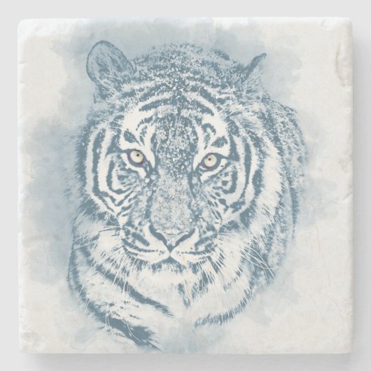 tijger stenen onderzetter (Voorkant)