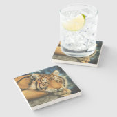 Tijger Stenen Onderzetter (Zijkant)