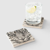 tijger stenen onderzetter (Zijkant)