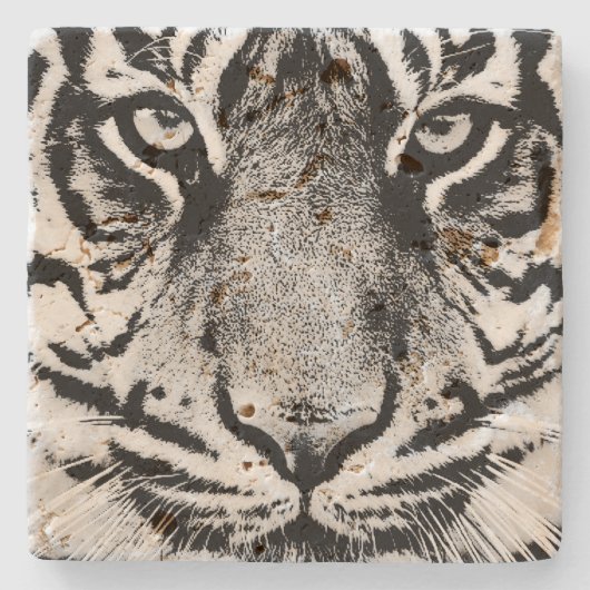 tijger stenen onderzetter (Voorkant)