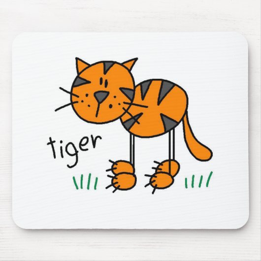 Tijger Stick Figure Muismat (Voorkant)