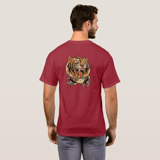 Tijger stijgt t-shirt (Achterkant volledig)