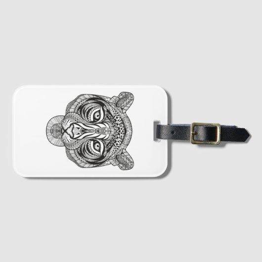 Tijger stijl bagagelabel (Voorkant (horizontaal))