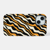 Tijger Stipes Patroon iPhone 15 Case (Achterkant horizontaal)