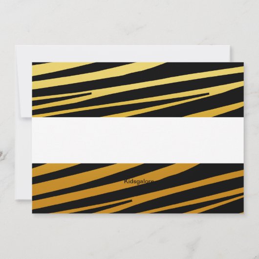 Tijger Striped Birthday Invitation Kaart (Achterkant)