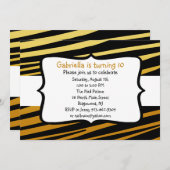 Tijger Striped Birthday Invitation Kaart (Voorkant / Achterkant)