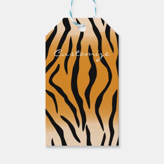 Tijger Stripes Pattern Thunder_Cove Cadeaulabel (Voorkant)