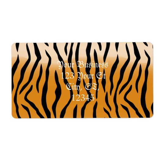 Tijger Stripes Pattern Thunder_Cove Etiket (Voorkant)