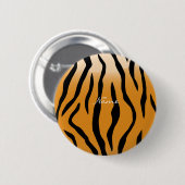 Tijger Stripes Pattern Thunder_Cove Ronde Button 5,7 Cm (Voorkant /achterkant)