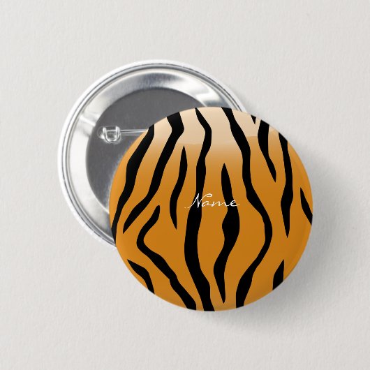 Tijger Stripes Pattern Thunder_Cove Ronde Button 5,7 Cm (Voorkant /achterkant)