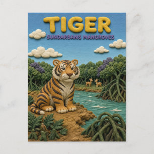 Tijger Sundarbans Mangroven Modern KlayKoo Briefkaart