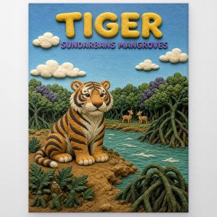 Tijger Sundarbans Mangroven Modern KlayKoo Briefkaart