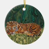 Tijger Sunday Serendipity Keramisch Ornament (Voorkant)