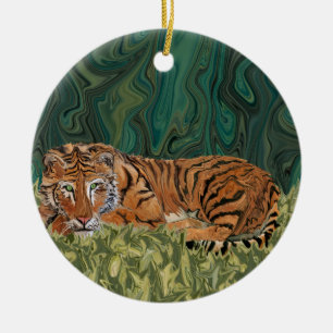 Tijger Sunday Serendipity Keramisch Ornament